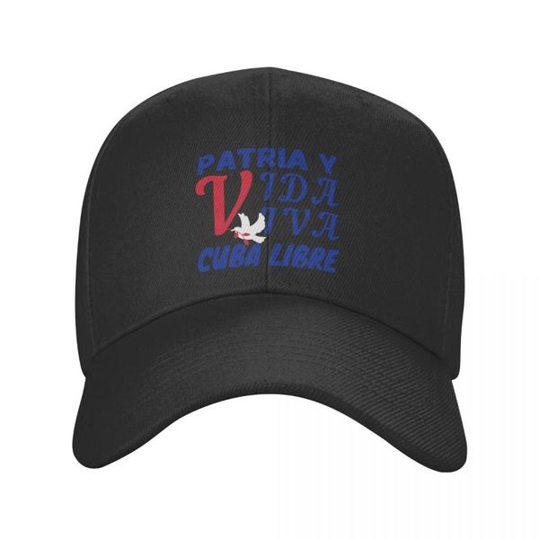 Boinas PATRIA Y VIDA VIVA CUBA LIBRE Boné Masculino Feminino Ao Ar Livre Livre Chapéus Caminhoneiro Chapéu de Sol Ajustável Snapback Beisebol Alta Qualidade