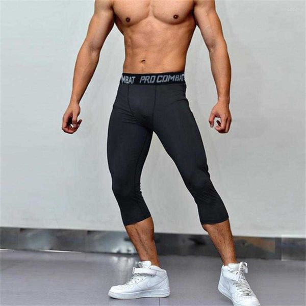 Calças masculinas Shorts de treino para homens Calças justas de corrida Leggings de academia para homens Yoga Exercício de compressão Elastano q0