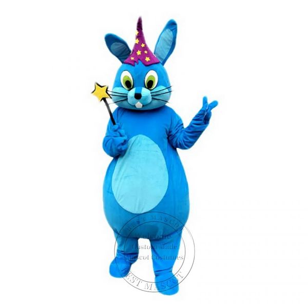 Blaues Kaninchen-Maskottchen-Kostüm in Erwachsenengröße, Osterhase, Cartoon-Thema, Kostüm, Ganzkörper-Requisiten-Outfit