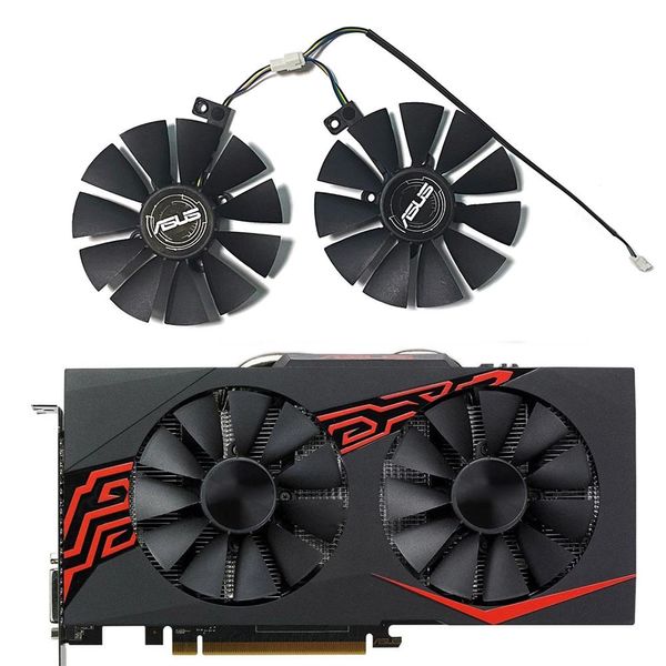 Fãs T129215BU 88mm FDC10U12S9C RX580 570 FAN PARA ARESE ASUS RADEON RX 470 MINIGADO DE 4GB 570 580 FAIS DE REFRIDADE DE GRAFICOS OC EXPEDIÇÃO OC