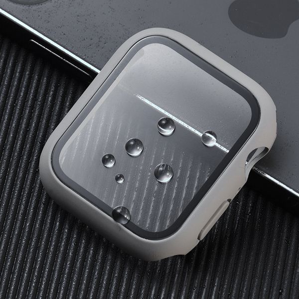 per Apple Smart Watches iwatch 7 6 5 4 3 2 SE cassa dell'orologio integrata 40 42mm 44 45 pellicola temperata per PC satinata completamente coperta