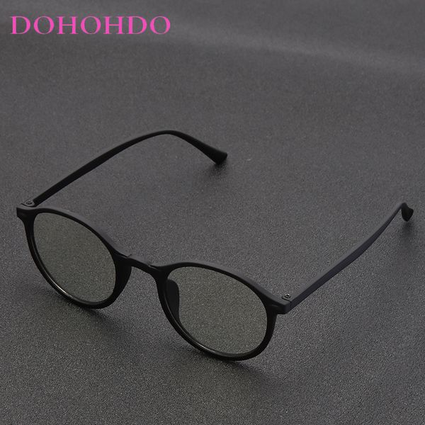 Okuma Gözlük Yuvarlak Mavi Hafif Gözlükler Çerçeve Kadın Erkekler Vintage Clear Lens Gözlük Çerçeveleri Moda Mat Siyah Retro Optial Eyewear 230701