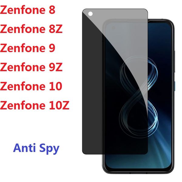 Privatsphäre Asus Zenfone 10 10Z Displayschutzfolie Anti Spy Zenfone 9 9Z 8 8Z gehärtetes Glas