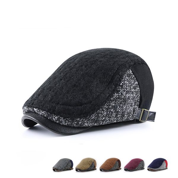 2021 Jamont Brand Winter Knitted Boina Flat Newsboy Caps Men Vintage Baret Boinas Bere British Visor Mushroom Hat 56-60cm
