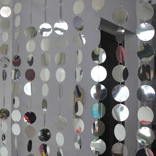 Tende trasparenti 30m Paillettes in PVC Forniture nuziali Decorazione festiva per feste Tende interne Tende glitter argento 230701