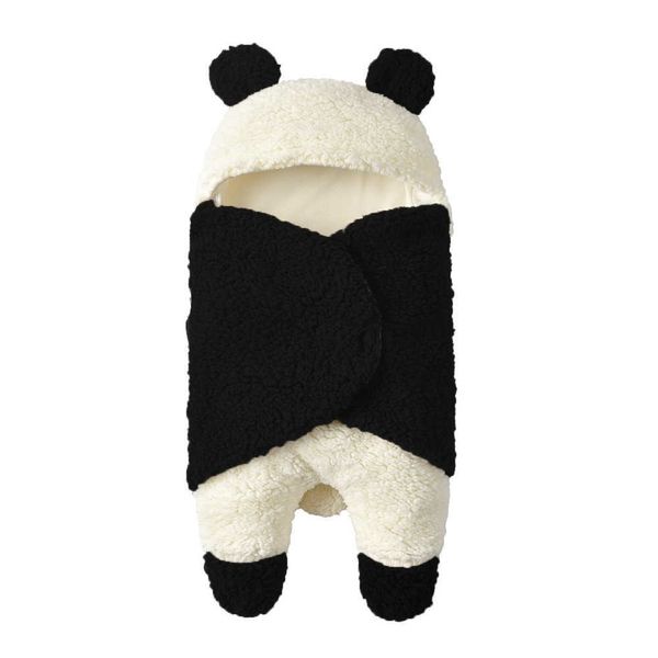 2023 super macio outono/inverno panos de pelúcia bebê panda desenhos animados lã cordeiro colcha abraço cobertor swaddle lã capas de saco de dormir