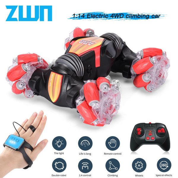 ElectricRC Car ZWN C1 MINIS 4WD RC CAR Radio Geste Induktion 24G Spielzeug Licht Musik Drift Tanzen Twist Stunt Fernbedienung für Kinder 230630