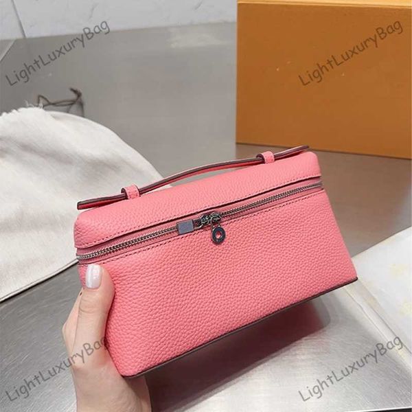 Borsa per il trucco Luxury Loro Lunch Box Mess Tin Borse da sera Donna PIANA Lychee Modello Borsa in pelle di fascia alta Borsa a tracolla semplice Lady Gift 230703