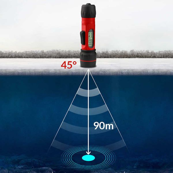 Fischfinder Erchang F12 Fischfinder mit digitalem Griff, Echolot, 100 m Tiefe, tragbar, wasserdicht, Sonar für Winter-Eisfischen HKD230703