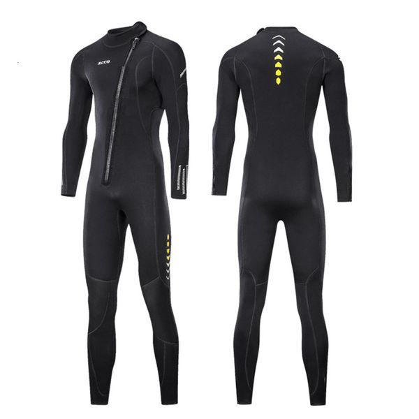 Wetsuits Drysuits 3MM Neoprene Wetsuit Men Women Front Zipper Diving Suit for Snorkeling Scuba Swimming Caiaque KiteSurfing Full 230701