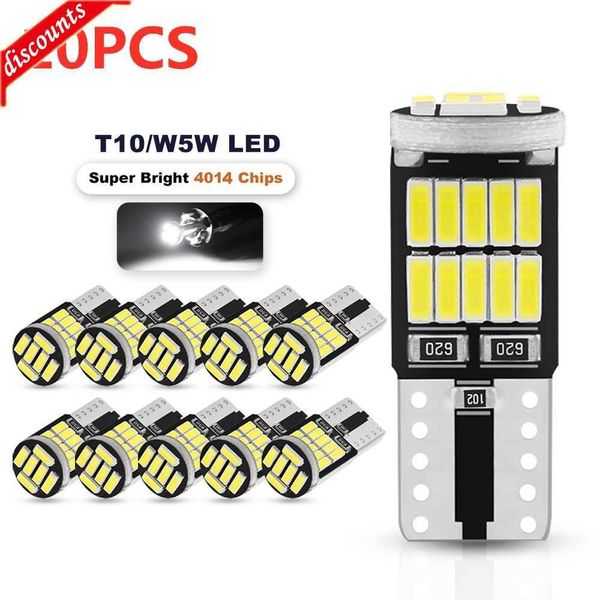 Nuovo 2/6/10pcs T10 W5W 194 501 Led Canbus Nessun errore Car Interior Light T10 26 SMD 4014 Chip Pure White Instrument Lights Lampadina lampada