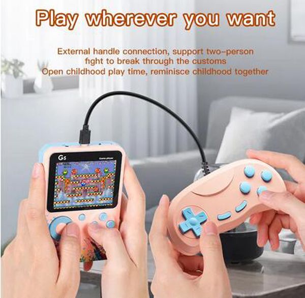 3.0 Polegada 500 em 1 G5 Handheld Game Players Games Mini Portable Retro Video Game Console Support TV-Out AV Cable 8 Bit FC Games With Controller For Kids Gift Classic 500