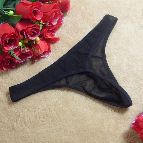 New fine Whole-Fashion Black Sexy Mutandine maschili trasparenti lingerie gay Biancheria intima Borsa per pene sesso g stringhe Gay Pouch Male Gay 3259J