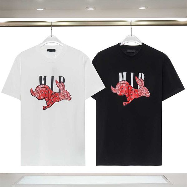 2023 Fashion Rabbit Pattern Print Tshirts Men Women Designer Streetwear Tee Shirts Summer Short Sleeve Hip Hop T-shirts Size S-xxxl3rdo