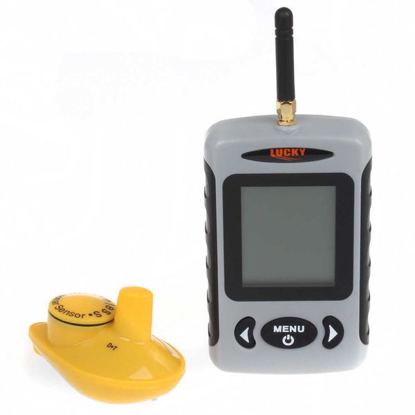 Fish Finder Menu inglese Lucky FFW718 Wireless Portable Fish Finder 40M / 120FT Sonar Ecoscandaglio Allarme Ocean River Lake HKD230703