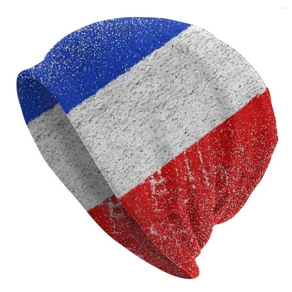 Berretti Retro bandiera francese Beanie Cap Outdoor France National Pride Berretti Berretti Inverno caldo Bonnet Femme Cappelli lavorati a maglia per uomo Donna