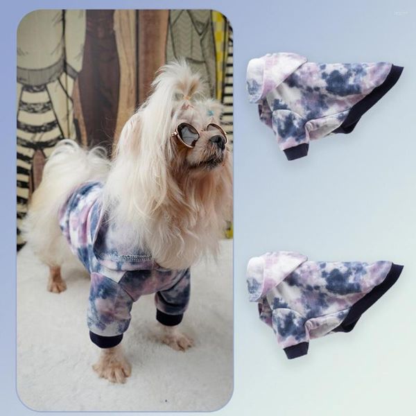 Abbigliamento per cani Moda elegante Tie-dye Piccolo cucciolo in pile Spesso maglione per animali Autunno Inverno Teddy Pomerania Giacca per la festa