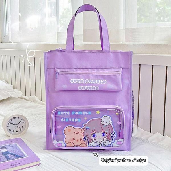 Borse portadocumenti Portadocumenti Oxford Cloth Kids Tote Bag Grande apertura Cartoon Design Lezioni