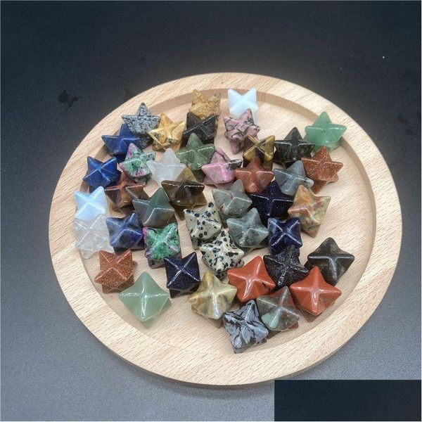 Pedra 1M Octógono Forma de Estrelas Cristal Merkaba Natural Faça Você Mesmo Jóias Chakra Wiccan Reiki Cura Proteção de Energia Decoração Presente Gota D Dh6Cz