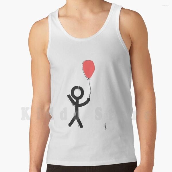 Herren-Tanktops, die Ballonmann-Weste, ärmellos, Männer, rot, Illustrator, Stickman, Skizze, Umriss, Entwurf, Entwurf