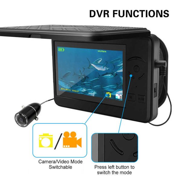 Fischfinder, tragbare Unterwasser-Angelkamera, wasserdichte Video-Fischfinder-DVR-Kamera mit 4,3-Zoll-LCD-Display für Eissee-Bootsangeln HKD230703