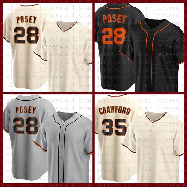 Beyzbol Jersey Custom 28 Buster Posey 22 Clark 35 Brandon Crawford 40 Madison Bumgarner 9 Brandon Belt