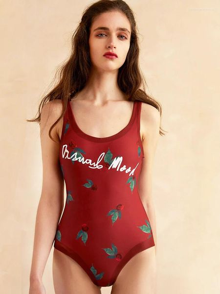 Roupa de banho feminina Miyouj Fato de banho sexy reversível de peça única 2023 Bodysuits cintura alta Monokini Push Up Maiô estampado Roupa de praia