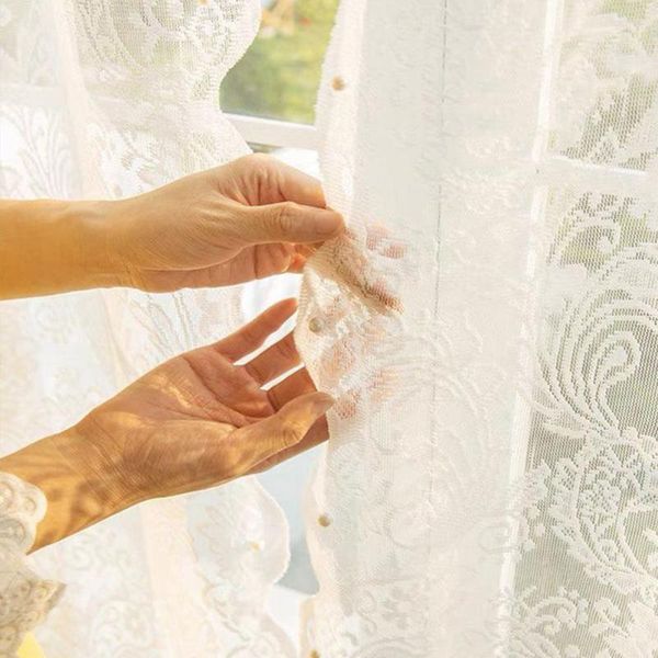 Занавес оконная марля прекрасная качество изготовления романтическое сплошное цвет 200x140 см самоклеяние кружев