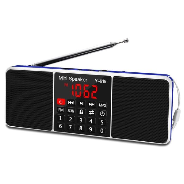 Radio Situ Mini portatile Ricevitore radio Fm Altoparlante Lettore Mp3 Supporto Scheda Tf Unità USB Schermo a LED Display Tempo di spegnimento Radio Dab