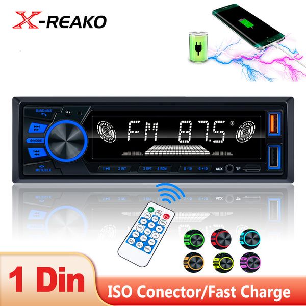 Radio X-REAKO Car Radio 820 MP3 Player Sintonizador FM com entrada AUX Função de Carregamento USB BT SD com Volante Sem Fio Controle Remoto 230701