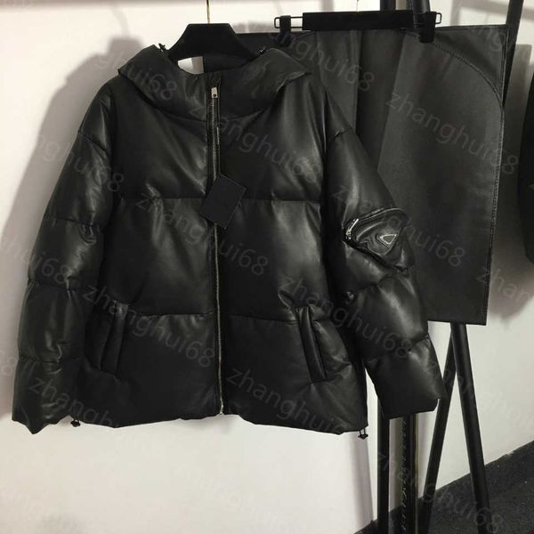 23SS Damen-Designerkleidung, Damen-Daunenjacke, Mäntel, 100 % importiertes Schafsleder, langärmliger Kapuzenmantel, innen gefüllt mit Entendaunenleder, Damenbekleidung