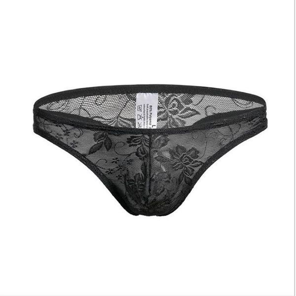 New fine Mens Sexy Lace Underwear Floral Lace Pouch Bikini Mens mutandine bikini slip C-thru elastico in pizzo 5 pezzi lot210u