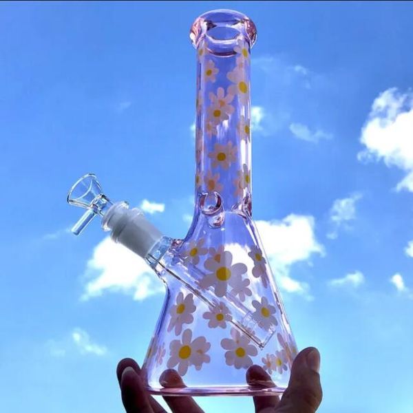 Daisy Glass Bong Beaker Narghilè Recycler Oil Rigs Tubi di fumo Chicha Water Bong Downstem Perc Con giunto 14mm