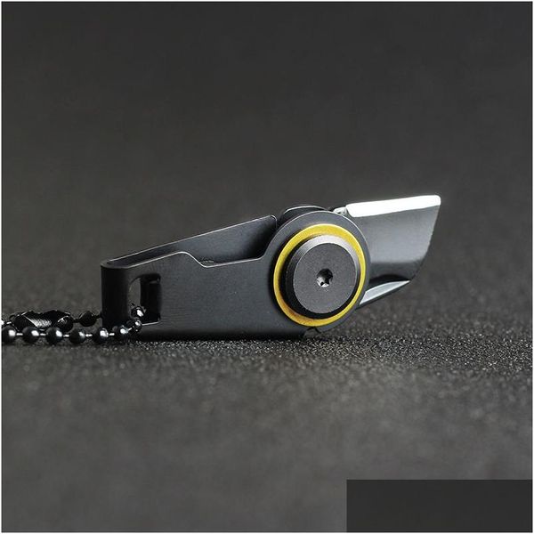 Gadget da esterno Top Quality Mini Zipper Utility Knife Sopravvivenza all'aperto Edc Gadget Portachiavi Ciondolo Tasca Drop Delivery Sport Outdo Dhzeb