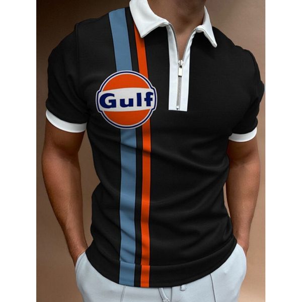 Polos masculinos est Roupas de verão Manga curta Camisas polo sociais para homens Marcas famosas Camiseta Gulf Luxury respirável Golf Blusa 230703