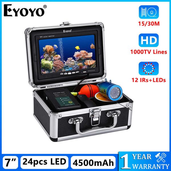 Fischfinder Eyoyo EF07PRO Fischfinder 7-Zoll-Monitor für Eisfischen im Winter, unterstützt Videoaufzeichnung bis zu 32 GB, Dual-Lampen-Kamera, Farbe, Nachtsicht, HKD230703