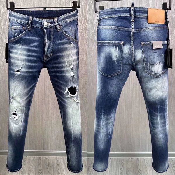 Moda italiana Jeans casual da uomo europei e americani di fascia alta lavati a mano lucidati qualità ottimizzata 98911