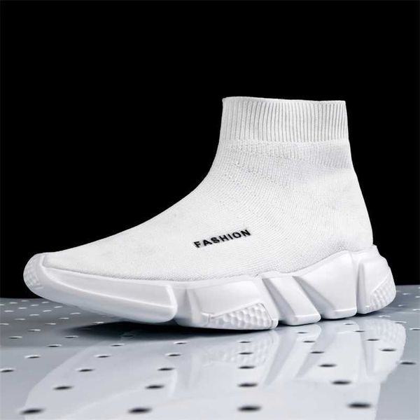 Abendschuhe Abendschuhe Mode Lässig Herren High Top Unisex Sneakers Damen Outdoor Slip On Socken Weich Sporttraining Schwarz Weiß Stiefel 36-45 Z230706