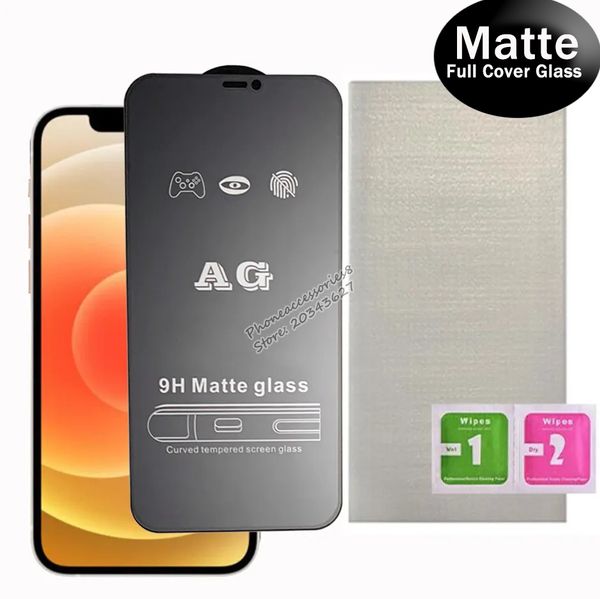 Protetor de tela de vidro temperado de cobertura completa AG fosco para iPhone 14 13 12 mini pro max 11 xr xs 7 8 6 plus IPHONE14 IPHOEN GLASS