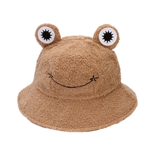 Frauen Winter Plüsch Eimer Hüte Niedlichen Cartoon für Frosch Design Hut Warme Outdoor Fisherman Caps für Mädchen 4 Farben