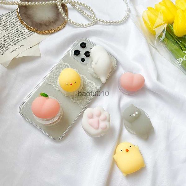 Cartoon Cute Girl Elastic Pinch Holder Corea Grip tok Supporto per iPhone Xiaomi Universal GripTok Accessori per telefoni cellulari Stand L230619