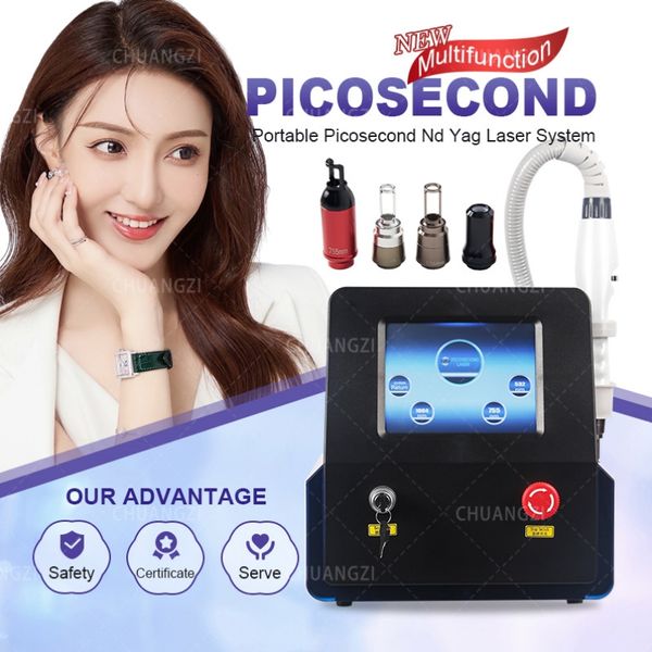 Nd Yag 1064/755/532/1320 Picosecond Laser Tattoo Removal Machine - Rimozione avanzata di lentiggini e testa di bambola nera