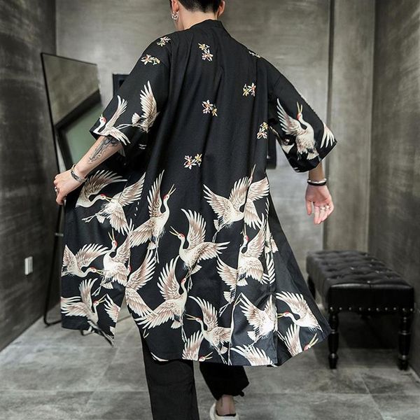 Plus Größe 5XL Yukata Haori Männer Japanische Lange Kimono Strickjacke Samurai Kostüm Kleidung Nachtwäsche Jacke Robe Ethnic272U