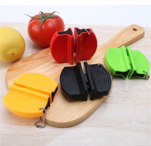 Mini temperamatite Acciaio al tungsteno duro Tasca in ceramica Coltello domestico portatile Mola Grossolana Pietra per affilare veloce Utensile da cucina JL1422