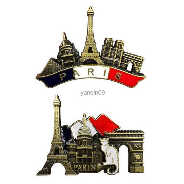 3D Französisch Paris Kühlschrank Metall Souvenir Magnet handgemachte Handwerk Tourist Reise Stadt Sammlung Brief Kühlschrank Aufkleber L230626