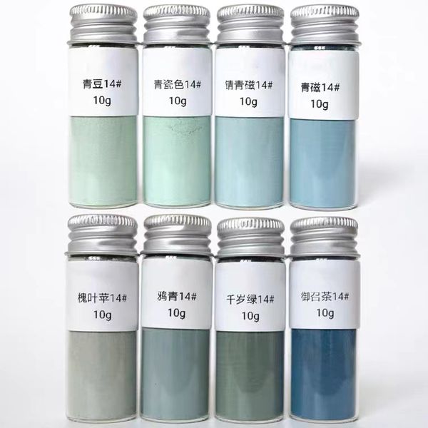 Adesivos decalques feitos à mão aquarela artista 100 pigmento mineral natural jade verde azul para pintura artesanal mural caligrafia letras 10g 230703