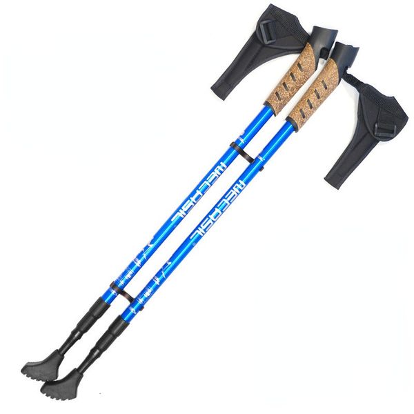 Trekkingstöcke 2 stücke Wandern Walking Sticks Anti Shock Nordic Cane Aluminium Teleskop Camping Krücken 230701