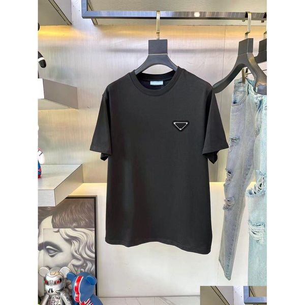 T-shirts pour hommes T-shirt pour hommes Designer Hommes T-shirt Homme Noir Tee Vêtements pour femmes Taille Xxl Xxxl 100% coton à manches courtes Poitrine Triangle I Dhobv