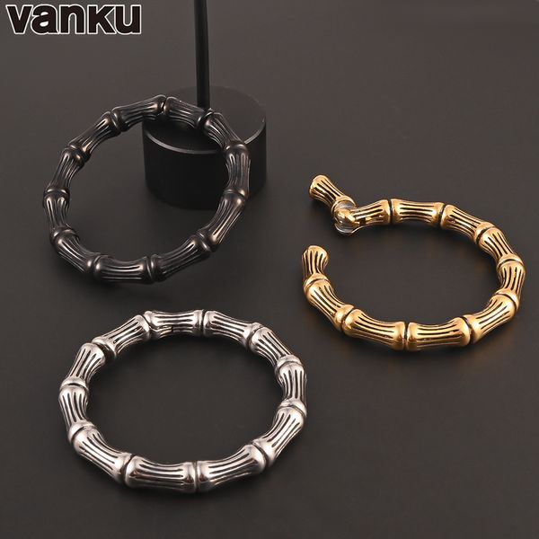 Anelli con bottone a campana per ombelico Vanku 2PCS Gancio per orecchio in bambù Peso Calibri per orecchio in acciaio inossidabile Tappi per orecchini Orecchini Punk per gioielli per il corpo da donna Accessori per piercing 230703