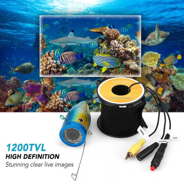 Fish Finder 1200TVL Подводная рыбацкая камера 24 светодиоды Водонепроницаемость рыбы в форме рыбы лодки.